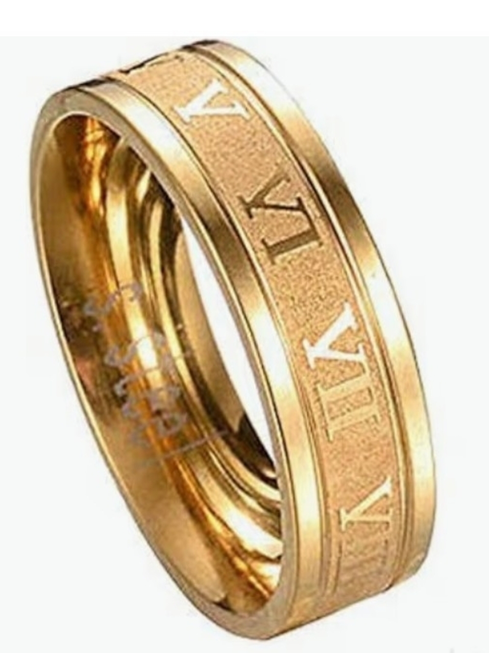 Gold Roman Numeral Band Ring - Unbranded. Size 11